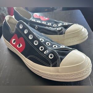 Converse Comme des Garcons PLAY Mens Sneaker Black Canvas Heart Shoe Size 11